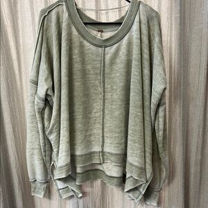 Free people Olive Green Oversized Sweatshirt